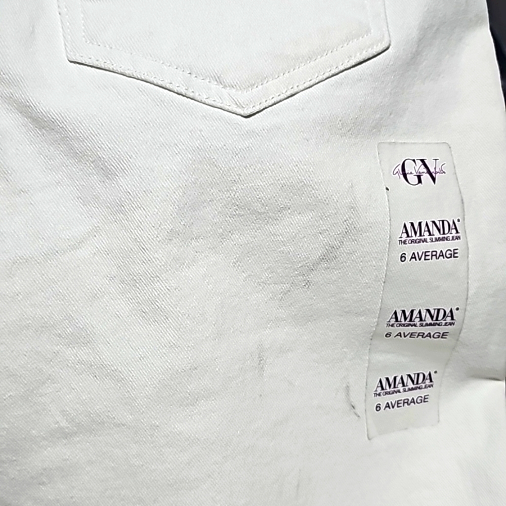 Gloria Vanderbilt Orginal Slimming Jean Be Glorious Amanda White Denim Jeans